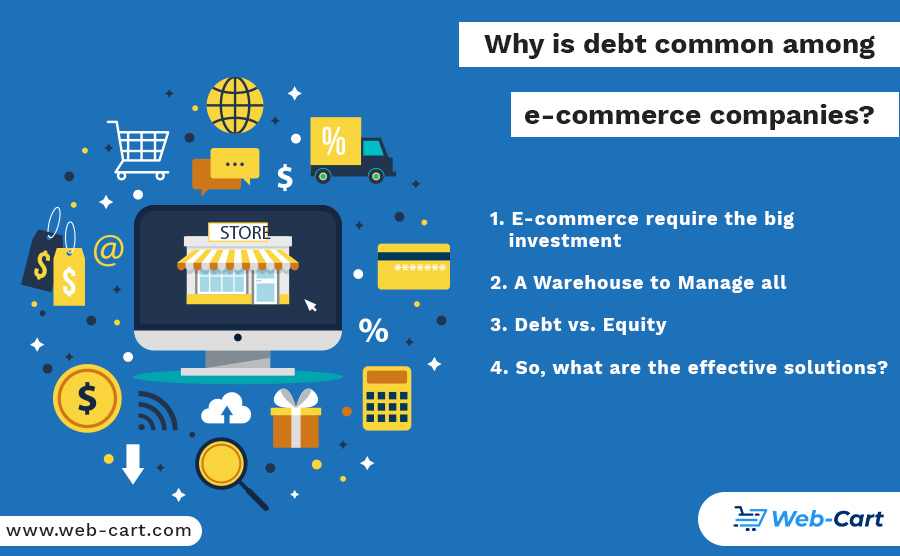 Why is debt common among e-commerce companies?